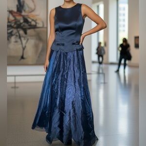 Dave & Johnny Navy Formal Maxi Dress